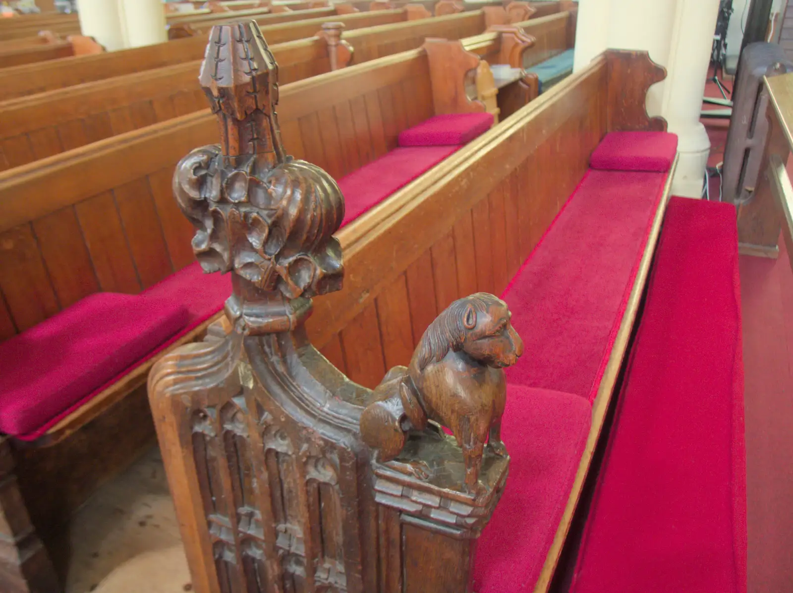 A mediaeval bench end, from The BSCC at Finningham, and Stowmarket Teeth, Suffolk - 21st June 2024