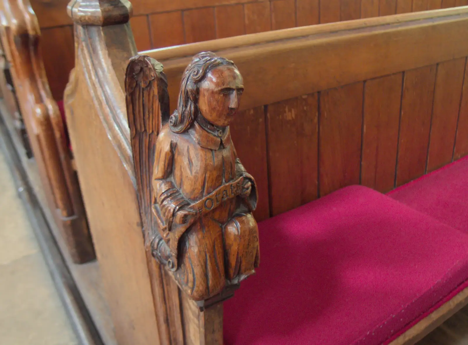 Another of the remaining mediaeval bench ends, from The BSCC at Finningham, and Stowmarket Teeth, Suffolk - 21st June 2024