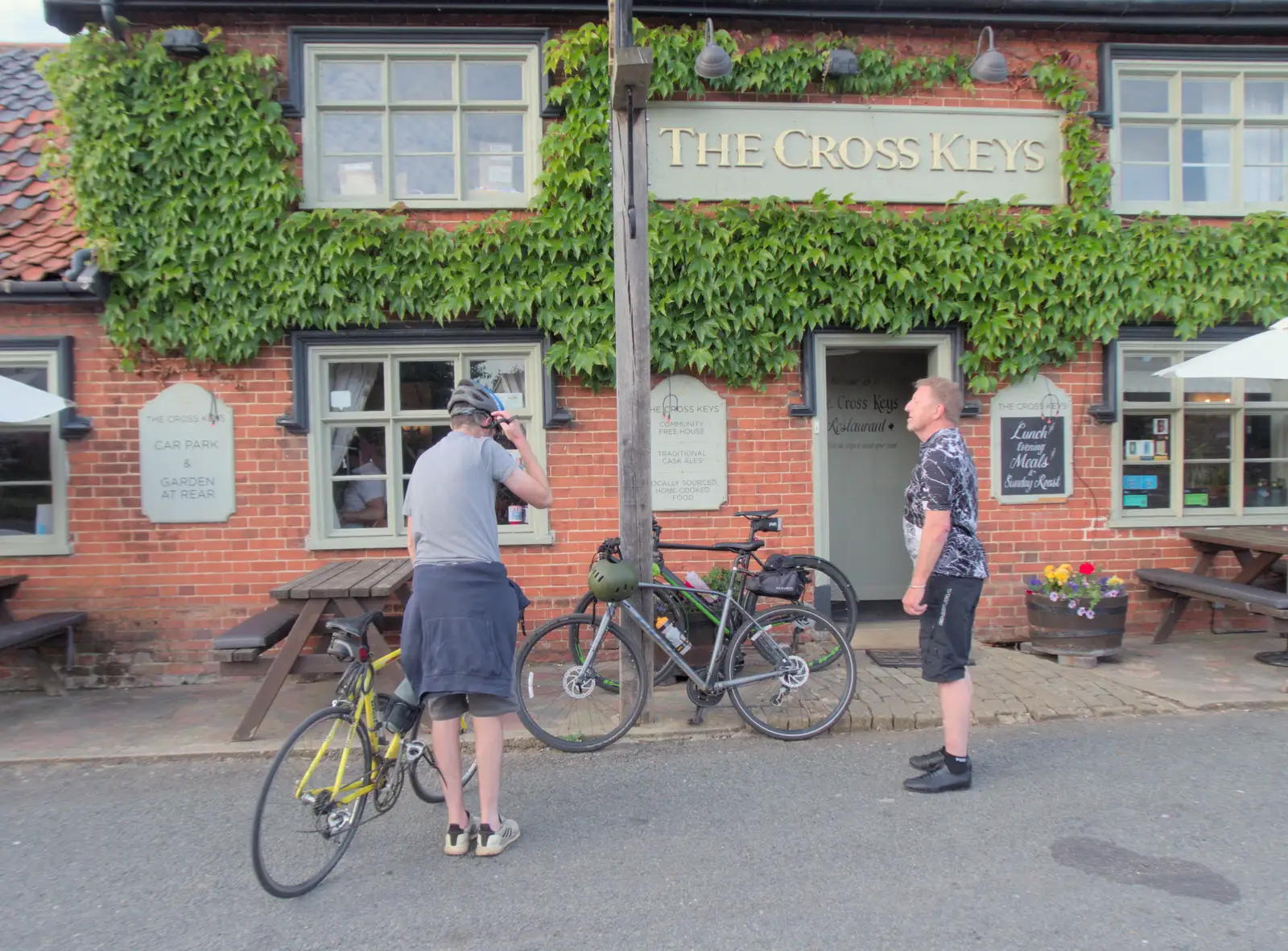 We're at the Cross Keys in Redgrave, from The BSCC at Redgrave, Noctilucent Clouds and a Village Hall Party, Brome - 29th June 2024