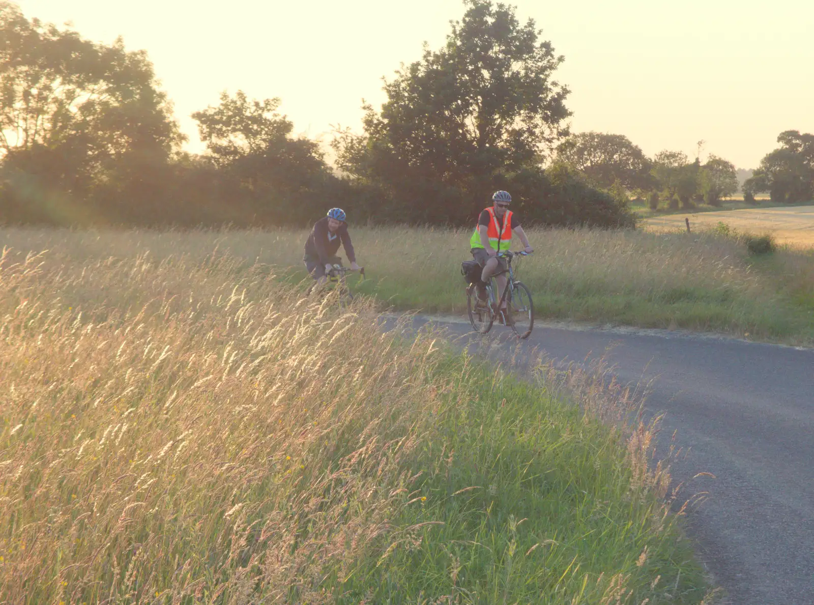 Phil and Paul in the sun near Wortham, from The BSCC at Redgrave, Noctilucent Clouds and a Village Hall Party, Brome - 29th June 2024