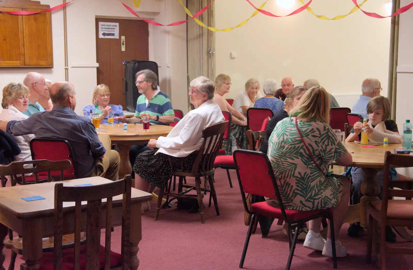 The village hall fills up, from The BSCC at Redgrave, Noctilucent Clouds and a Village Hall Party, Brome - 29th June 2024