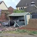 Someone's totalled the wall opposite Hartismere, Eye Karate Kamp, Southwold Harbour, Suffolk - 6th July 2024