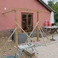 The patio awning project commences, Eye Karate Kamp, Southwold Harbour, Suffolk - 6th July 2024