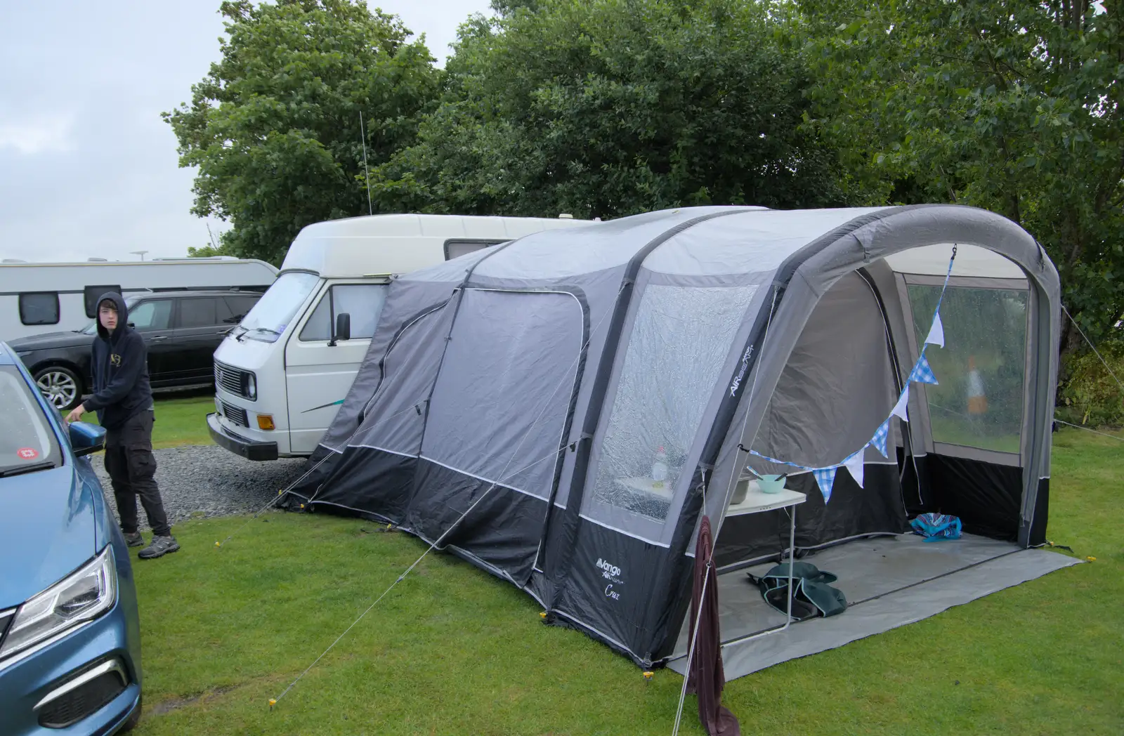 The van and its awning, from Eye Karate Kamp, Southwold Harbour, Suffolk - 6th July 2024