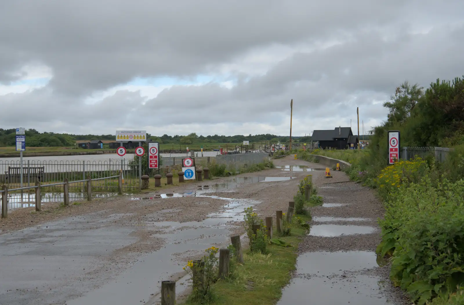 Black Shore Quay is deserted early in the morning, from Eye Karate Kamp, Southwold Harbour, Suffolk - 6th July 2024