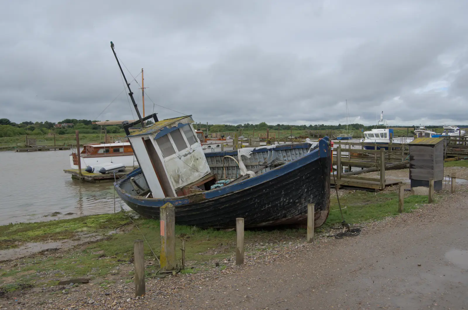 Another derelict fishing boat, from Eye Karate Kamp, Southwold Harbour, Suffolk - 6th July 2024