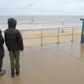 Fred and Harry look at the sea, Eye Karate Kamp, Southwold Harbour, Suffolk - 6th July 2024