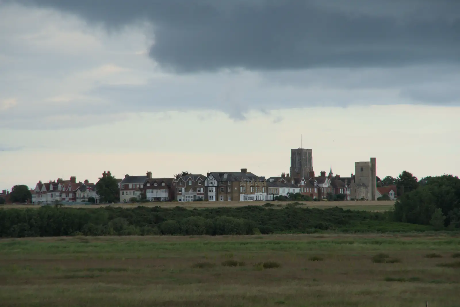 A view of Southwold in the gathering gloom, from Eye Karate Kamp, Southwold Harbour, Suffolk - 6th July 2024