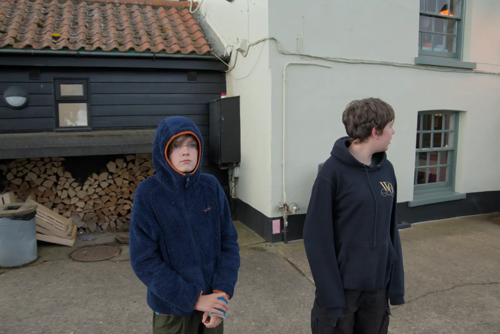 Harry looks like he's being electrocuted, from Eye Karate Kamp, Southwold Harbour, Suffolk - 6th July 2024