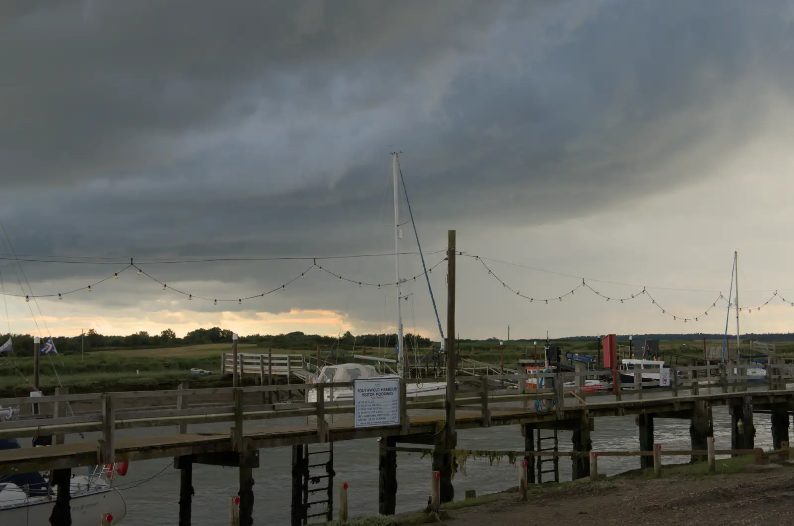 Another wall of rain moves in from Walberswick, from Eye Karate Kamp, Southwold Harbour, Suffolk - 6th July 2024