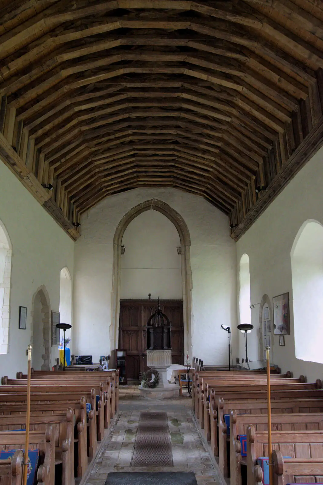 Looking west, and a giant former arch, from A Return to Bedfield and the Church of St. Nicholas, Suffolk - 11th July 2024