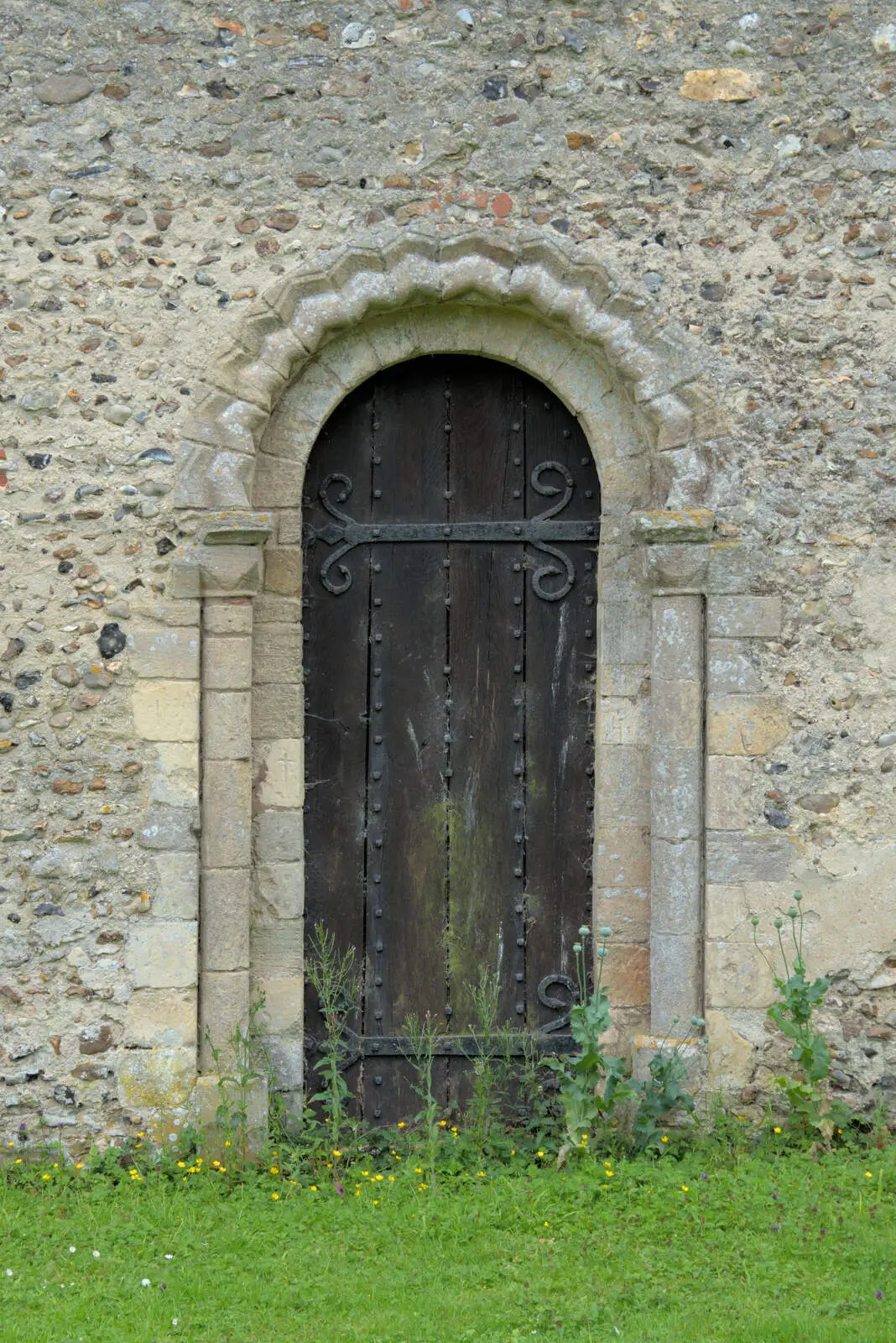 A Norman door, unused now, from A Return to Bedfield and the Church of St. Nicholas, Suffolk - 11th July 2024