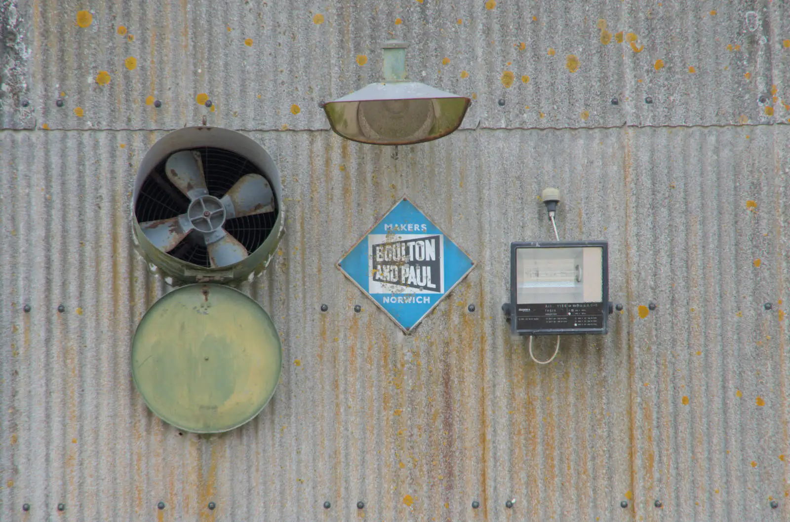 There's an old Boulton and Paul sign on a shed, from A Return to Bedfield and the Church of St. Nicholas, Suffolk - 11th July 2024