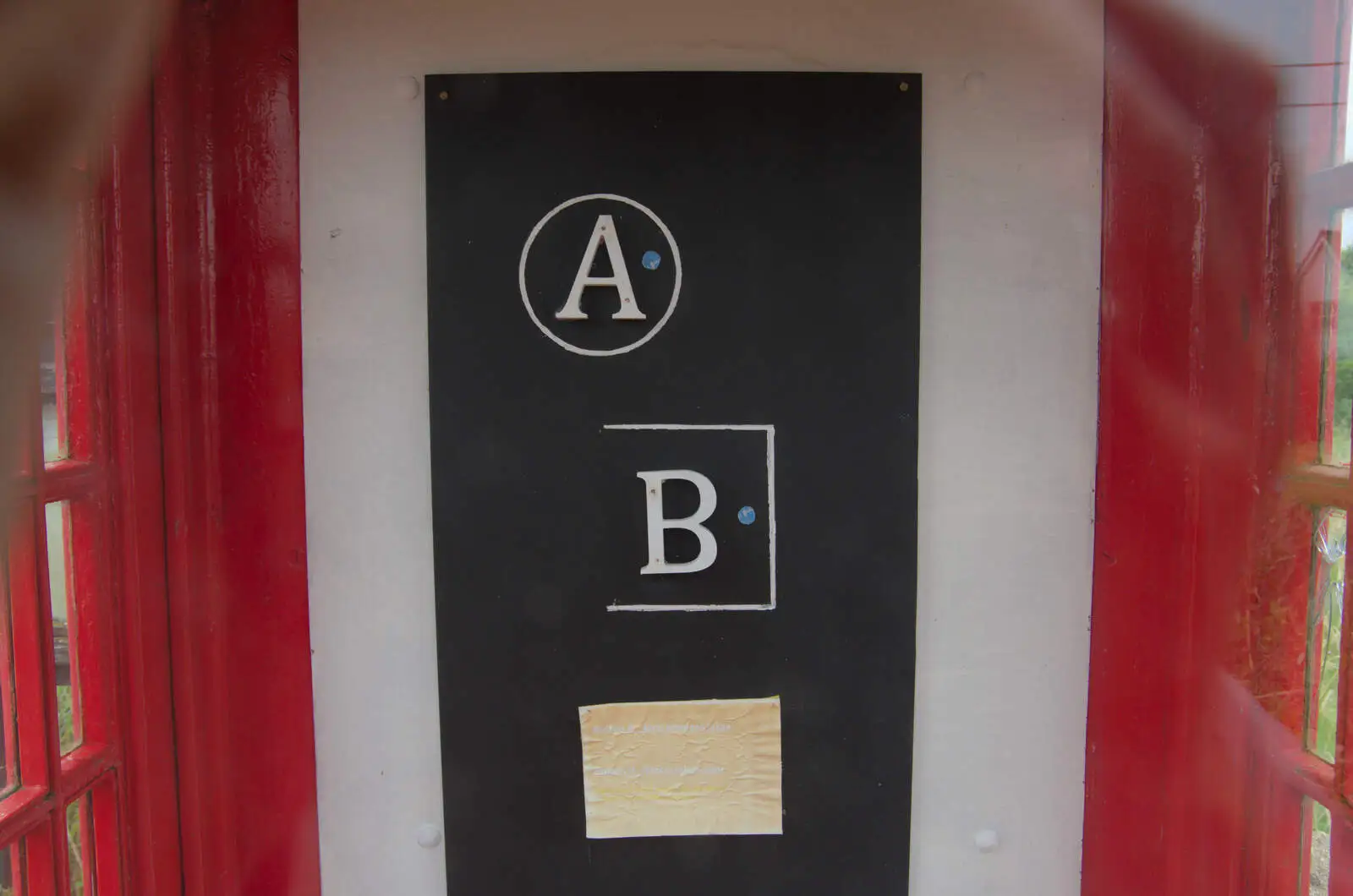 There's a memorial to the old A/B phone buttons, from A Return to Bedfield and the Church of St. Nicholas, Suffolk - 11th July 2024