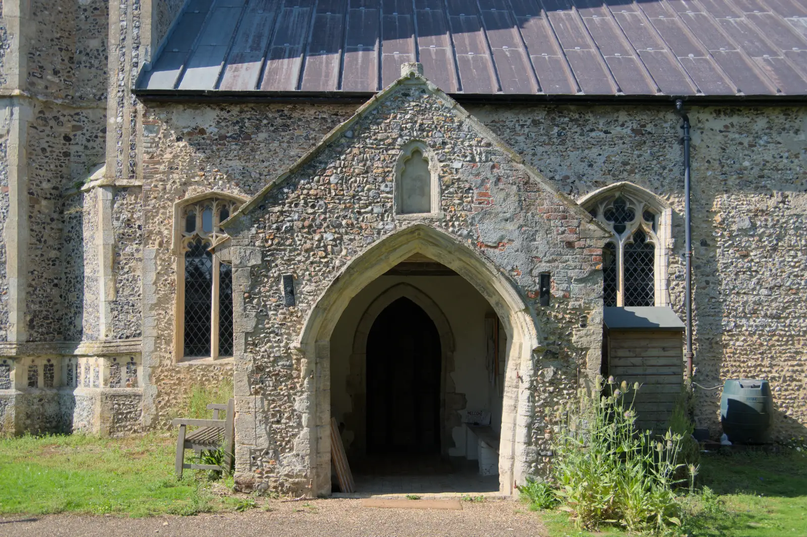 The mediaeval porch, from A Return to Bedfield and the Church of St. Nicholas, Suffolk - 11th July 2024