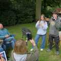 Sophie and Fred show off their medals, The Brome and Oakley Village Fête, Brome Hall, Suffolk - 13th July 2024