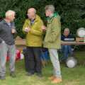 Chatting by the village hall's bar, The Brome and Oakley Village Fête, Brome Hall, Suffolk - 13th July 2024