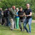 Mark Prior and the Brome boys start their round, The Brome and Oakley Village Fête, Brome Hall, Suffolk - 13th July 2024