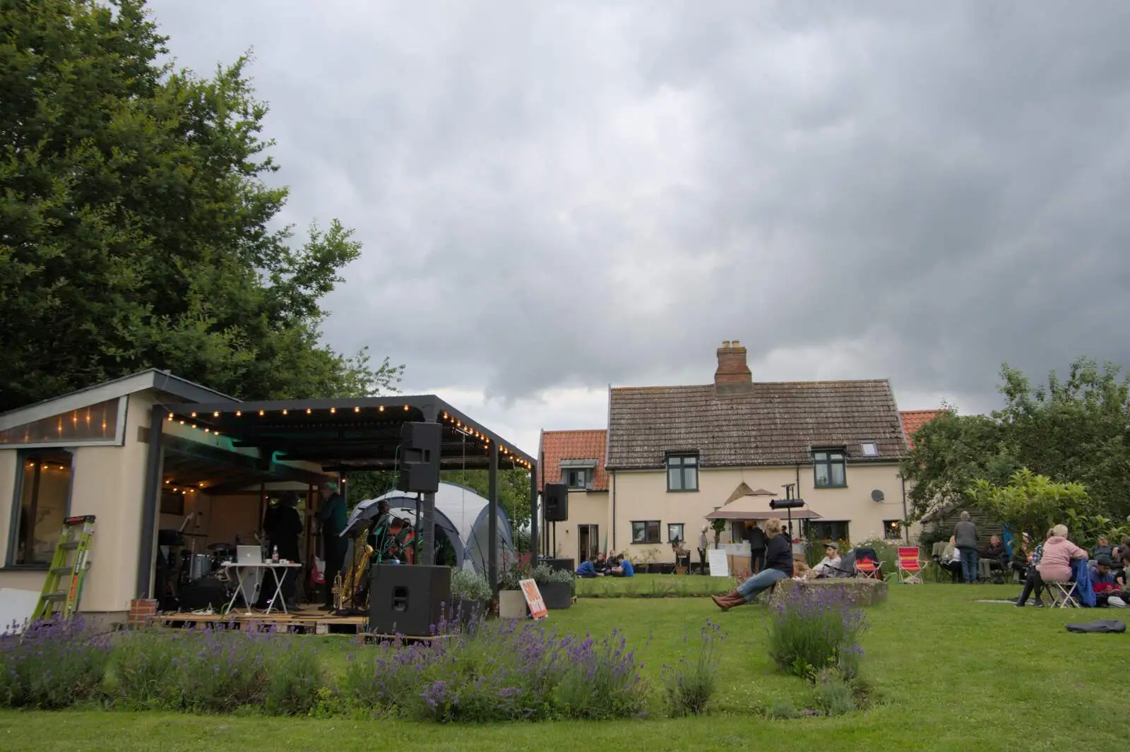 It's looking a bit dark over the site, from Lane's End Festival, Bressingham, Norfolk - 14th July 2024