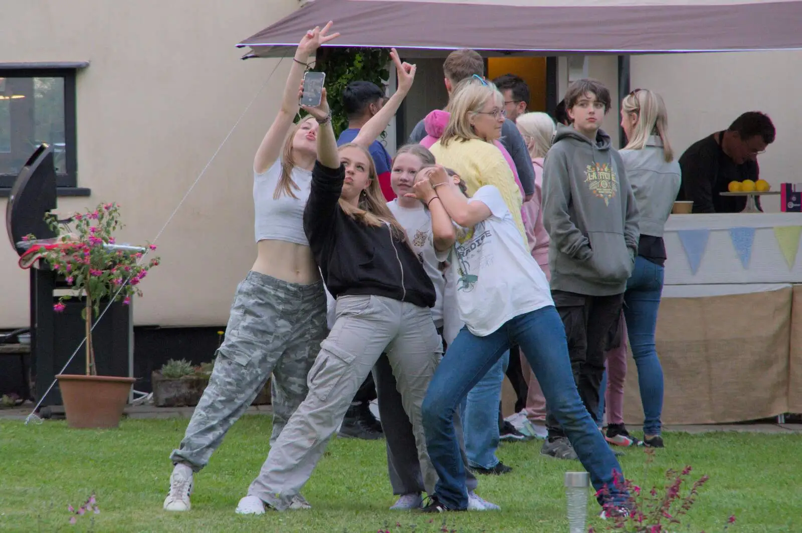 The girls go Full Instagram, from Lane's End Festival, Bressingham, Norfolk - 14th July 2024