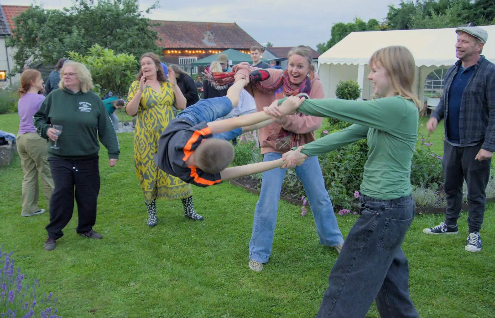 Benson gets swung around, from Lane's End Festival, Bressingham, Norfolk - 14th July 2024