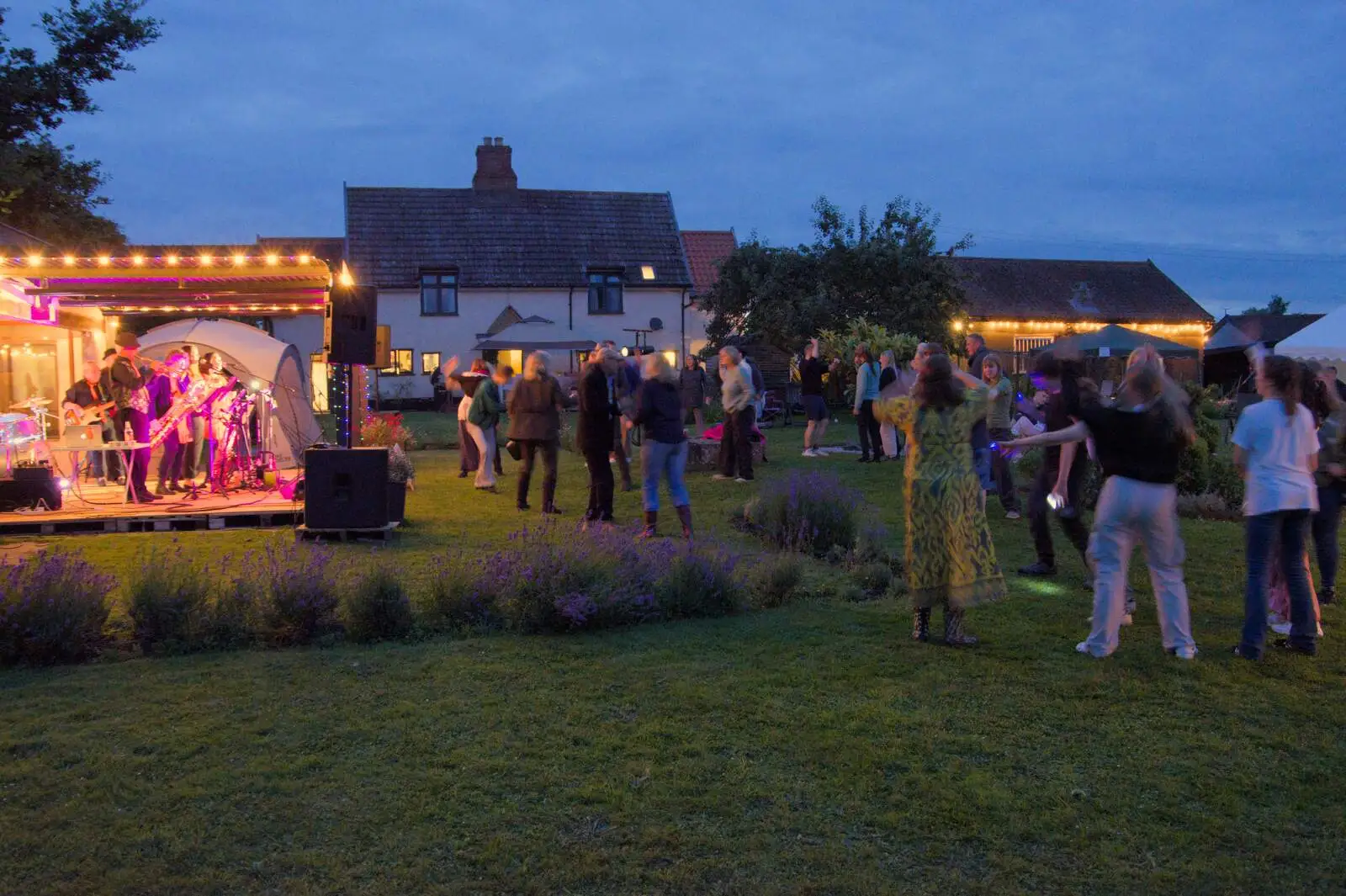 The crowd dances to the band, from Lane's End Festival, Bressingham, Norfolk - 14th July 2024