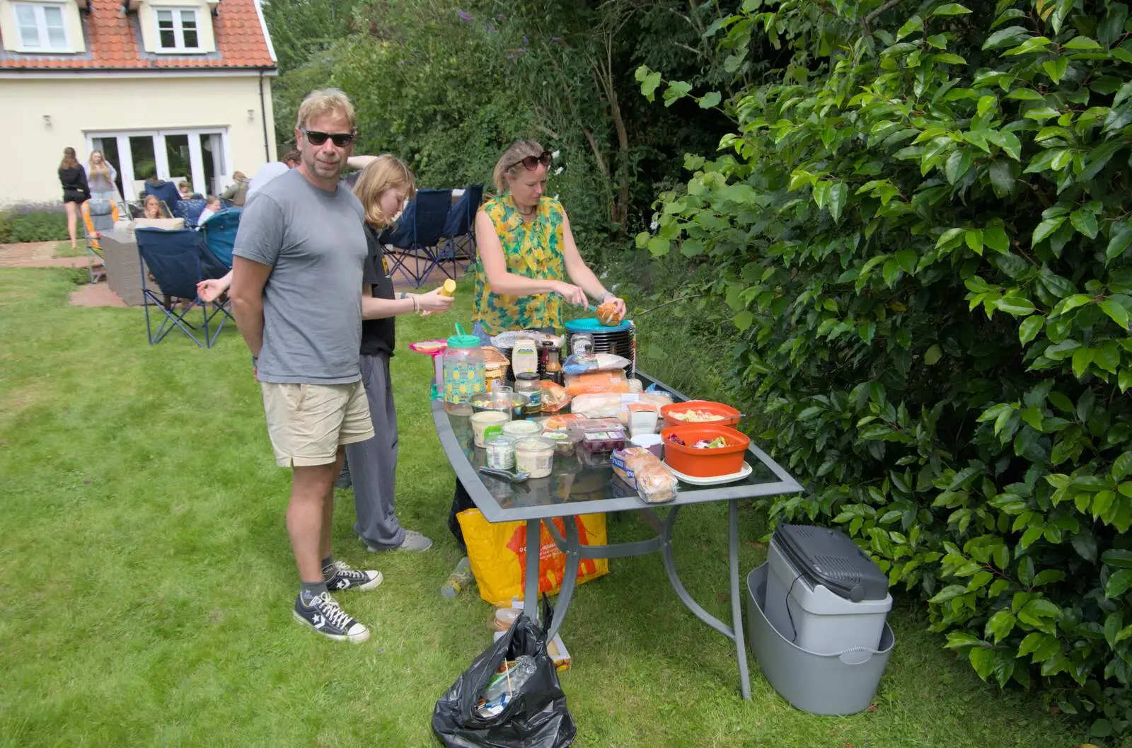 Pete hangs around the food table, from Lane's End Festival, Bressingham, Norfolk - 14th July 2024