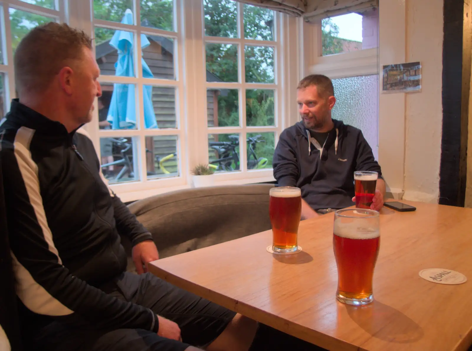 Gaz, Phil and a few beers, from The BSCC at Gissing Crown and Thelnetham White Horse - 18th July 2024