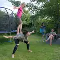 There's an acrobatic demonstration, Isobel's Relatives Visit, Brome, Suffolk - 20th July 2024