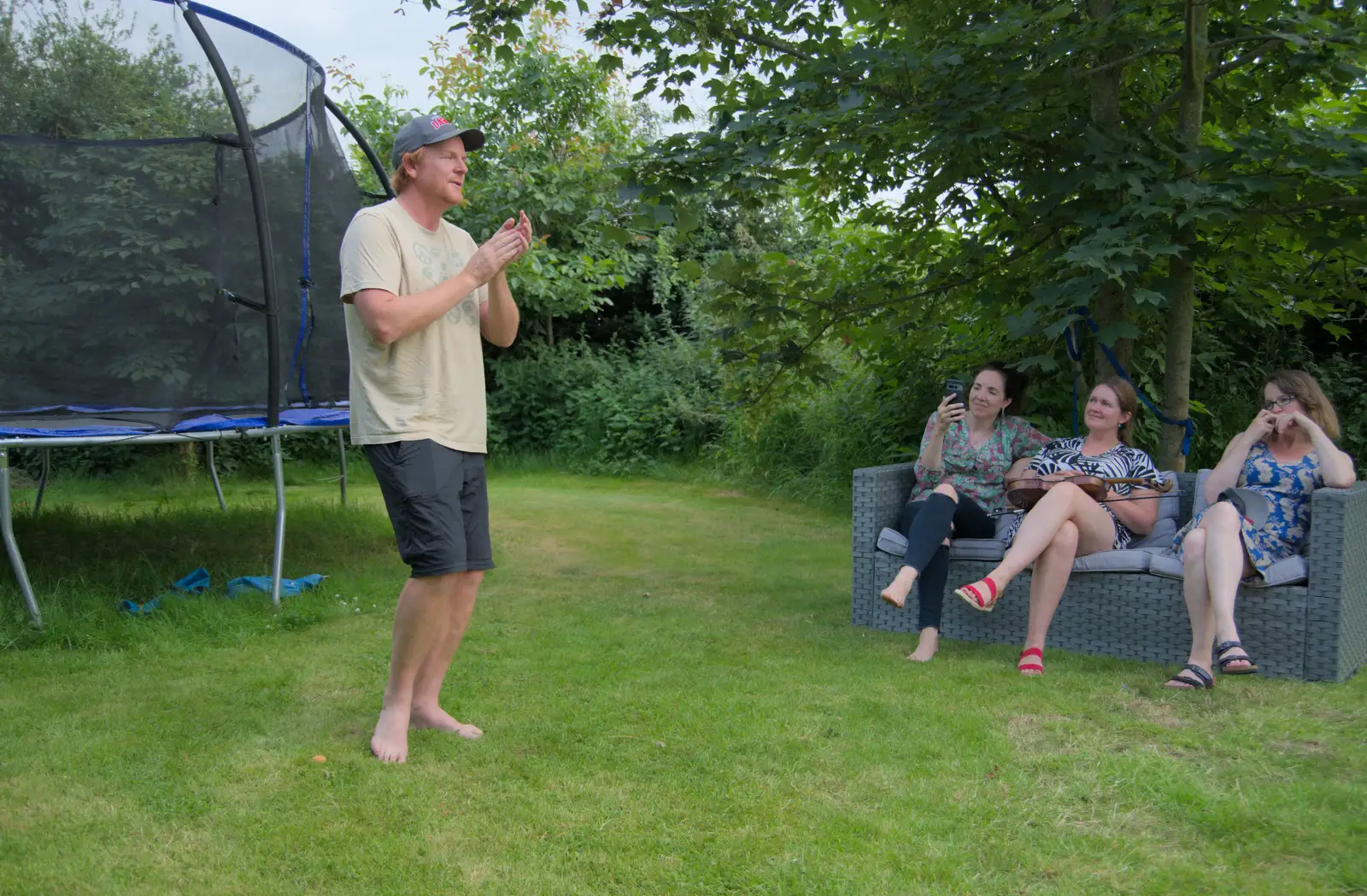 Cameron sings an Australian children's song, from Isobel's Relatives Visit, Brome, Suffolk - 20th July 2024