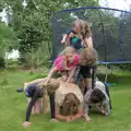 The gang make a human pyramid, Isobel's Relatives Visit, Brome, Suffolk - 20th July 2024