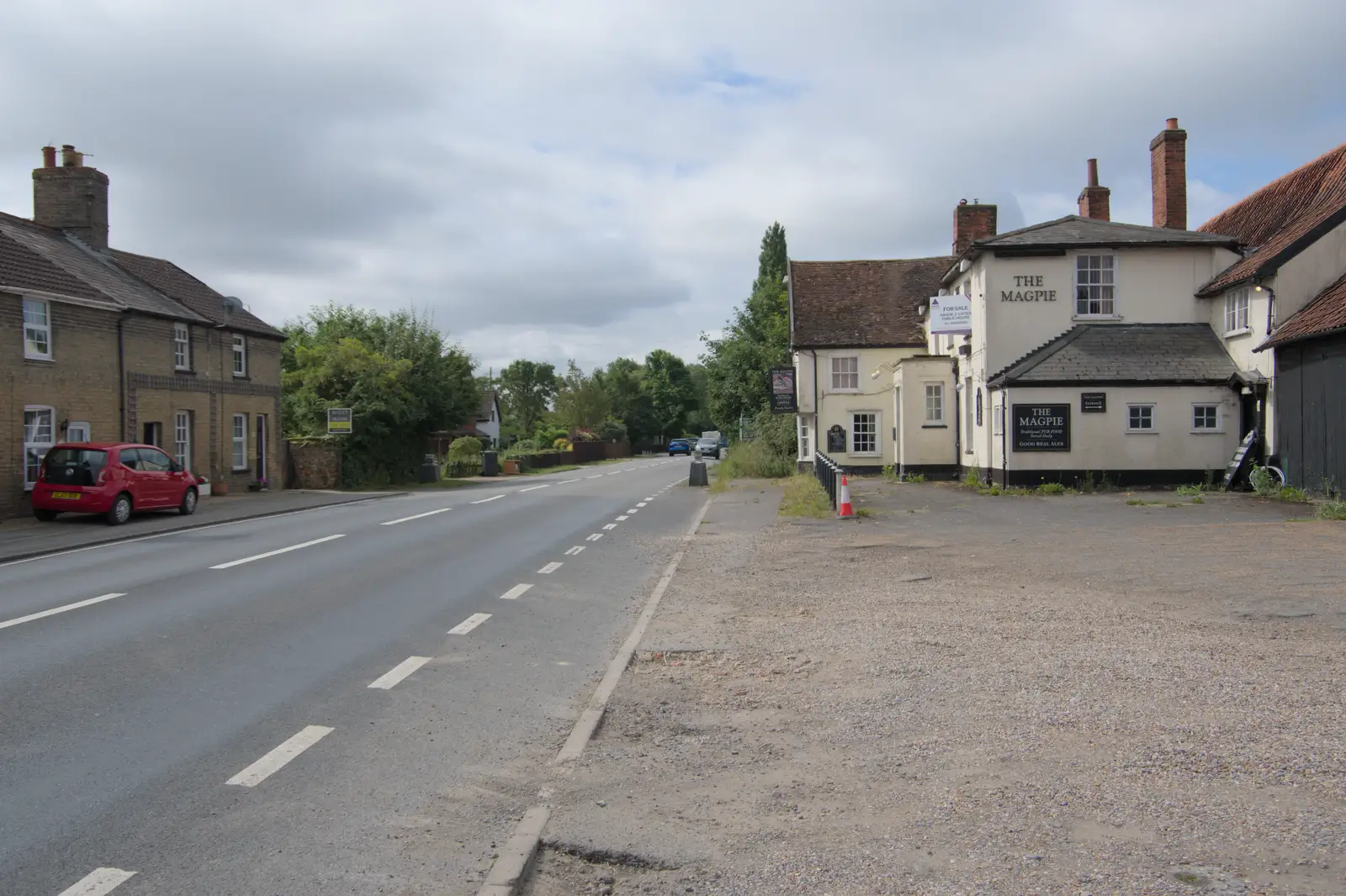 The missing Magpie sign and the closed-down pub, from Isobel's Relatives Visit, Brome, Suffolk - 20th July 2024