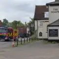 A fire engine rushes up the A140 at Stonham, Isobel's Relatives Visit, Brome, Suffolk - 20th July 2024