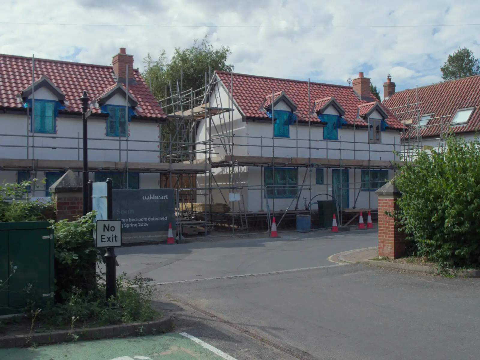 The old library site has two houses crammed in, from Harry at the Zoo, Banham, Norfolk - 28th July 2024