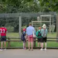 People watch the cheetah on its perch, Harry at the Zoo, Banham, Norfolk - 28th July 2024