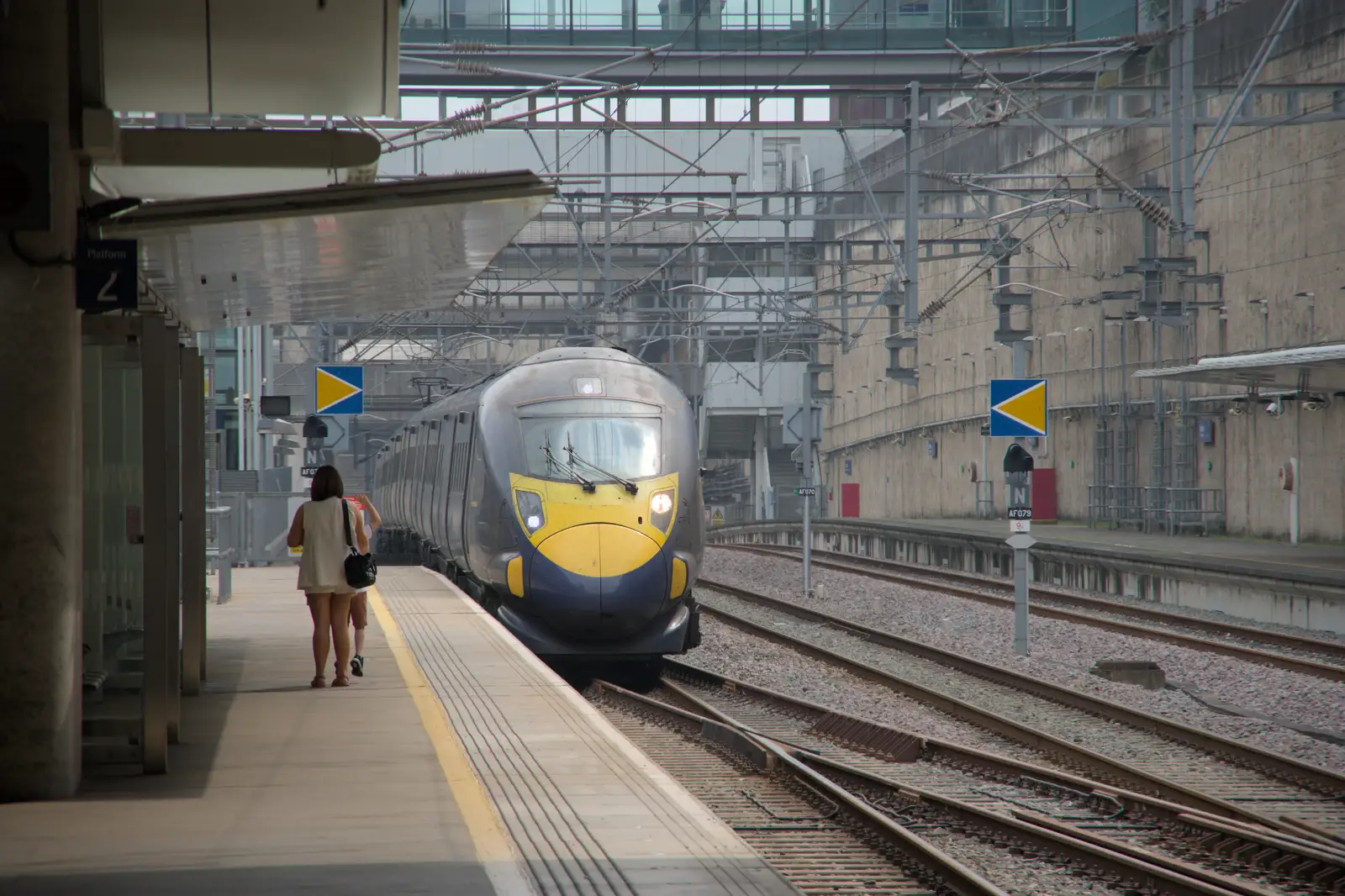 A Class 395 Hitachi Javelin rolls into the station, from An Olympic Road Trip from Diss to Marseille, France - 3rd August 2024