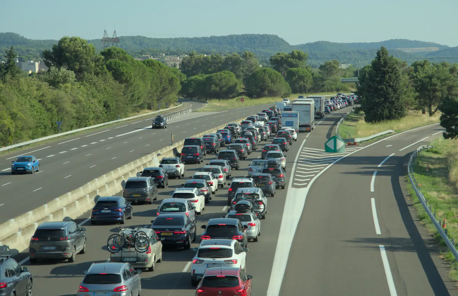 The A7 is hosed southbound, where we're going, from An Olympic Road Trip from Diss to Marseille, France - 3rd August 2024