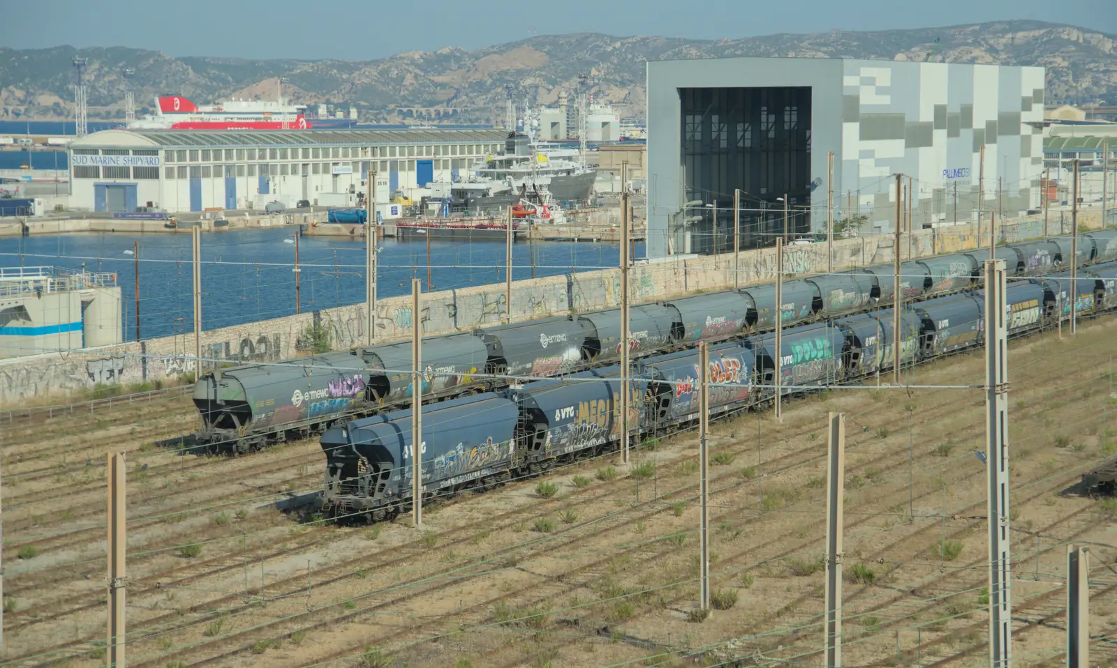 A goods yard near the docks, from An Olympic Road Trip from Diss to Marseille, France - 3rd August 2024