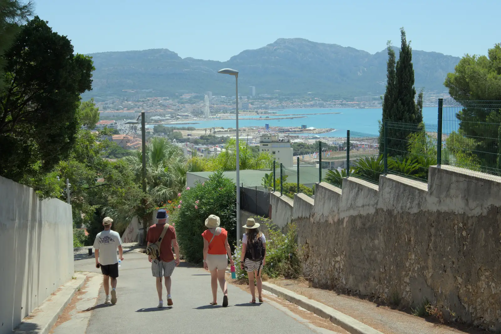 A view over the beaches of Marseille, from Hannah and Olympic ILCA 6 Sailing, Marseille, France - 5th August 2024