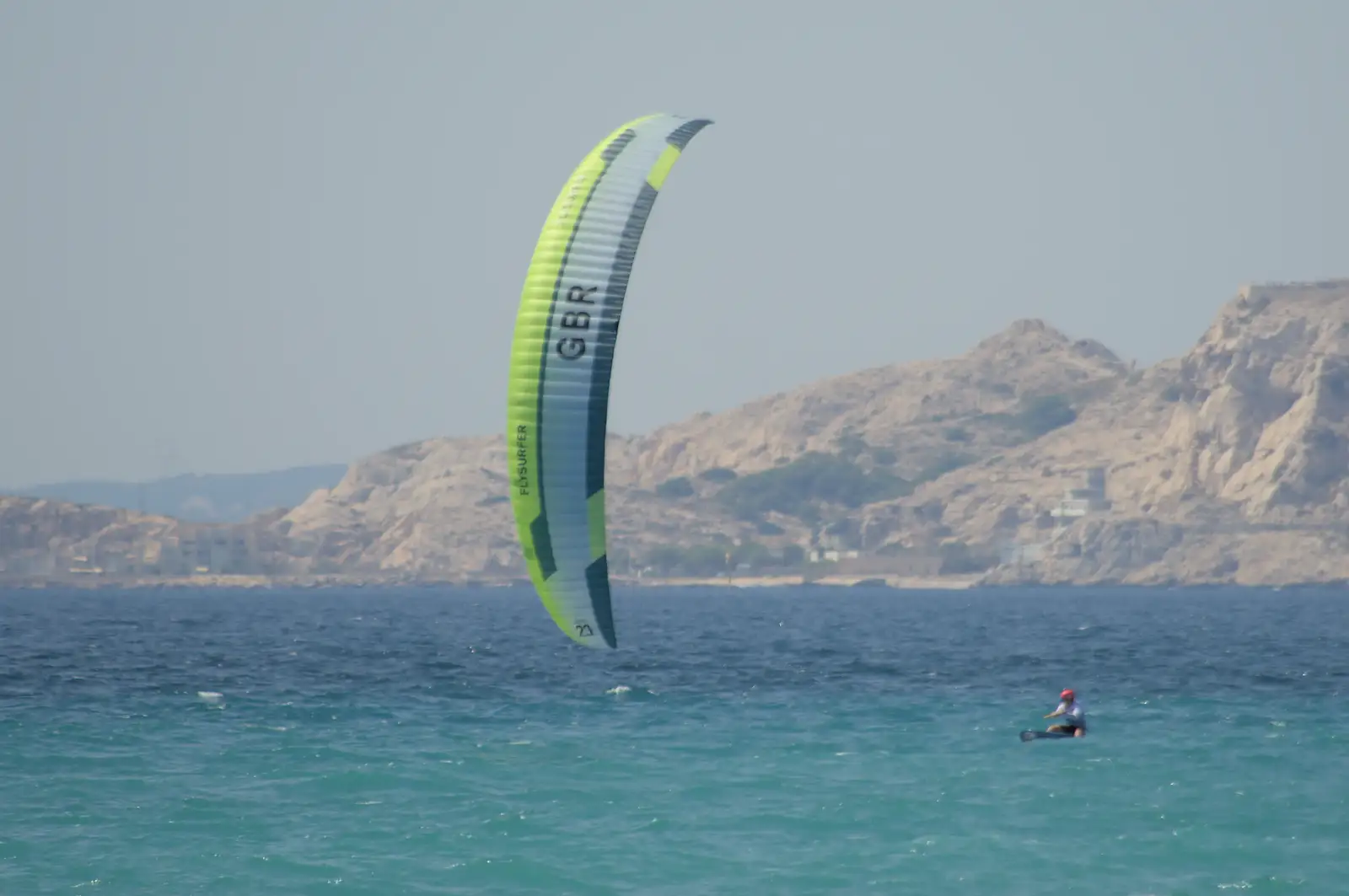 Team GB's foiling kite heads out, from Hannah and Olympic ILCA 6 Sailing, Marseille, France - 5th August 2024