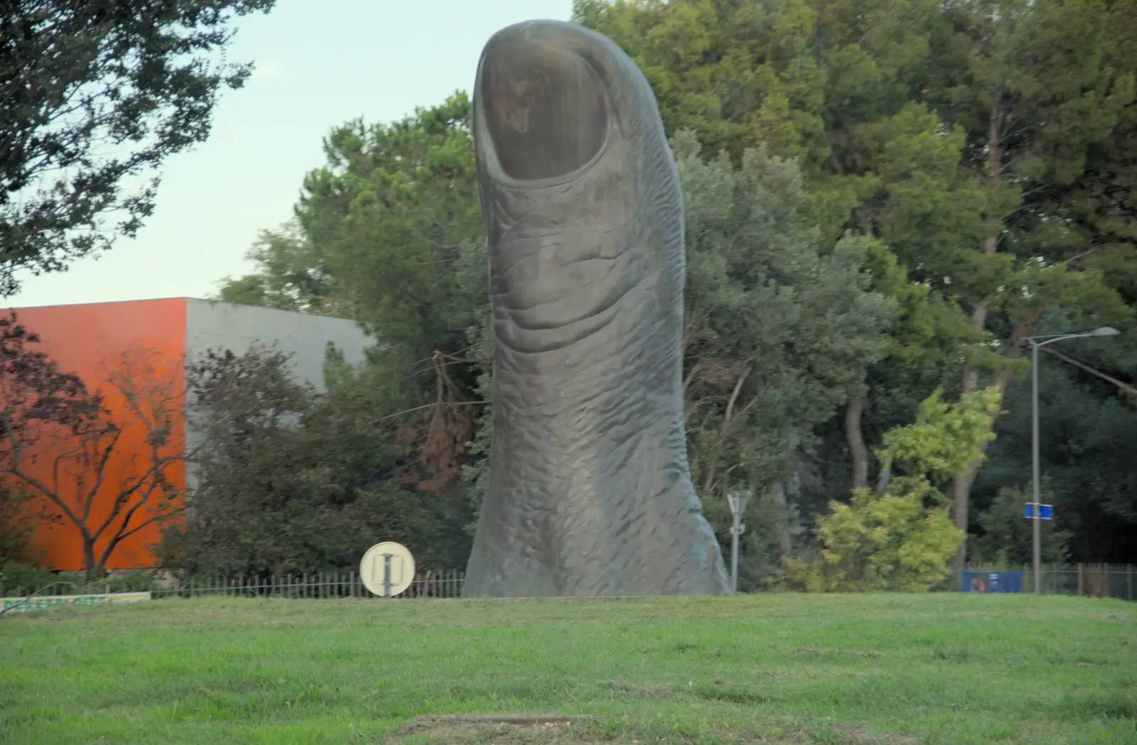 There's a giant thumb near Hannah's hotel, from Hannah and Olympic ILCA 6 Sailing, Marseille, France - 5th August 2024