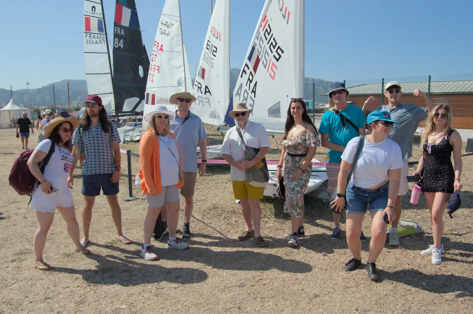 The group photo breaks up, from Hannah and Olympic ILCA 6 Sailing, Marseille, France - 5th August 2024