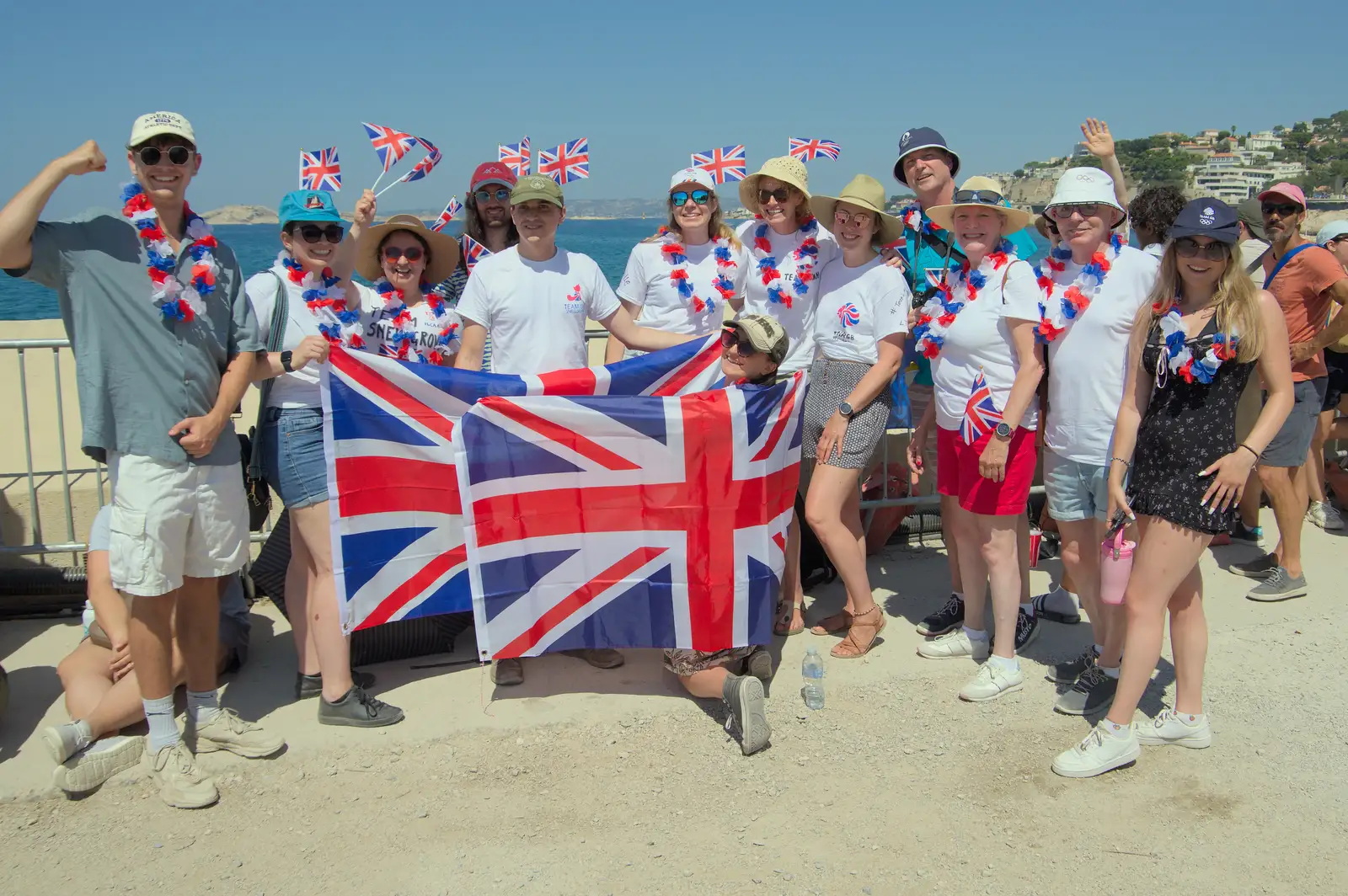 Team Snellgrove is resplendant in bunting, from Hannah and Olympic ILCA 6 Sailing, Marseille, France - 5th August 2024