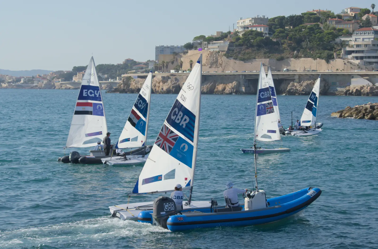 The ILCA 6 fleet returns, from Hannah and Olympic ILCA 6 Sailing, Marseille, France - 5th August 2024