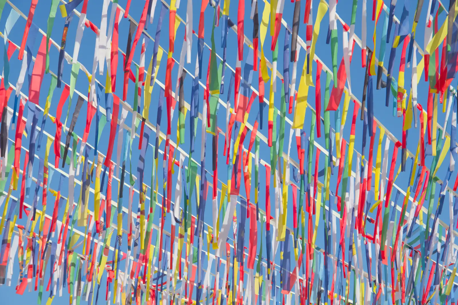 Snippets of flags flutter in the breeze, from Hannah and Olympic ILCA 6 Sailing, Marseille, France - 5th August 2024