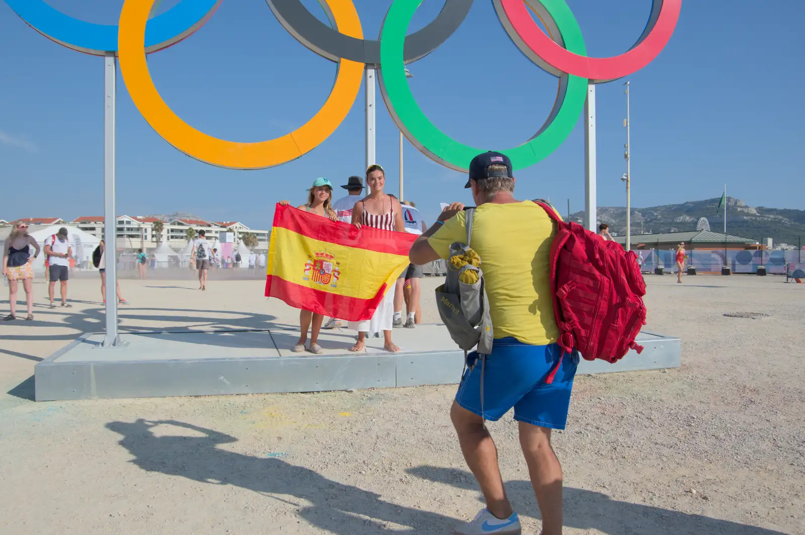 Some Spanish fans get a photo, from Hannah and Olympic ILCA 6 Sailing, Marseille, France - 5th August 2024