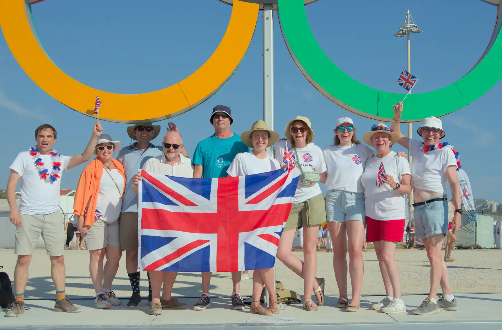 Team Snellgrove by the Olympic rings, from Hannah and Olympic ILCA 6 Sailing, Marseille, France - 5th August 2024