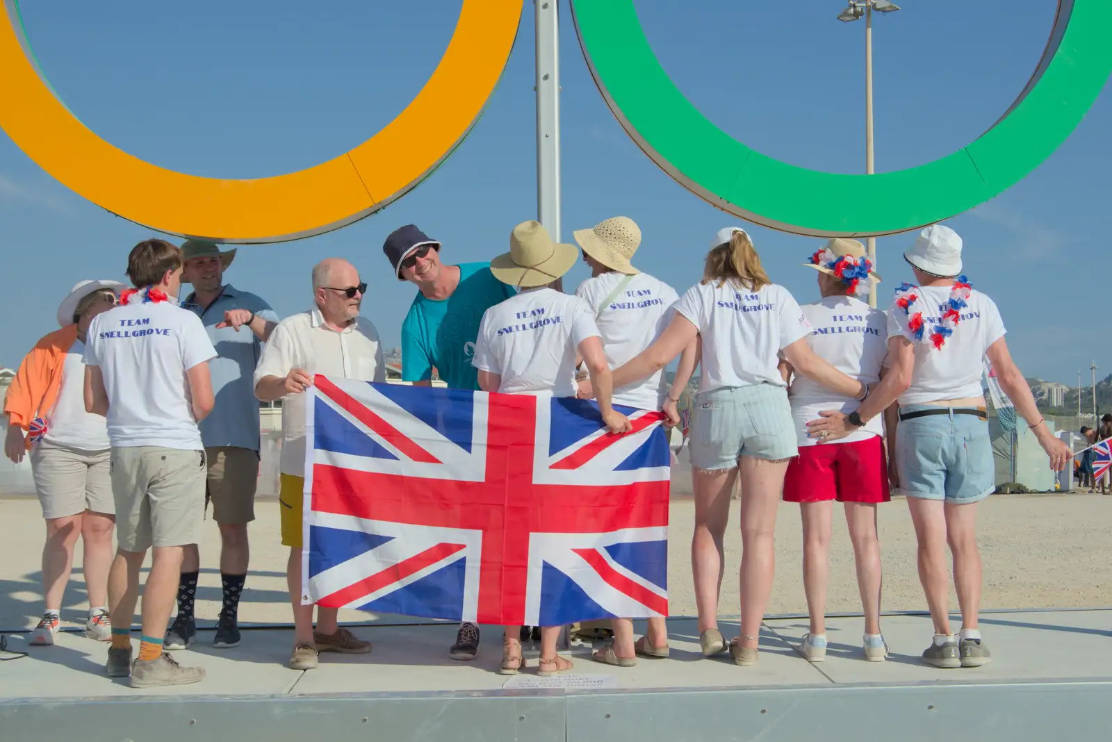 A view of the back of the teeshirts, from Hannah and Olympic ILCA 6 Sailing, Marseille, France - 5th August 2024