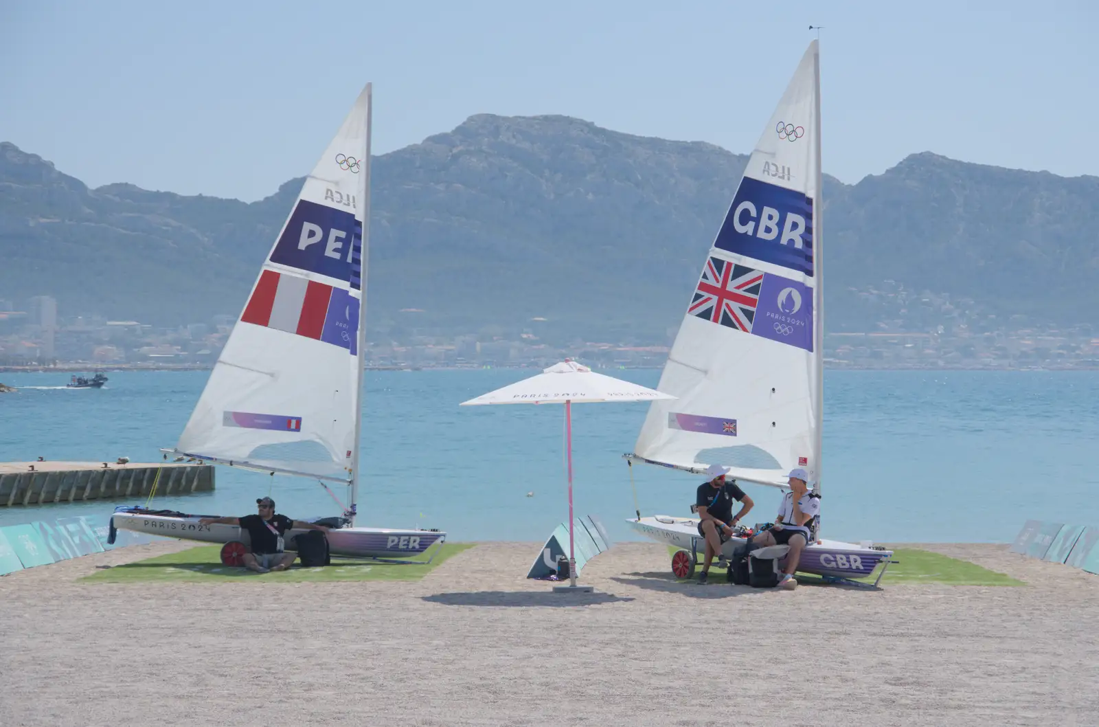 The men's ILCAs are laid up due to lack of wind, from Olympic Non-Sailing, Notre Dame, and the Journey Home, Marseille, France - 8th August 2024