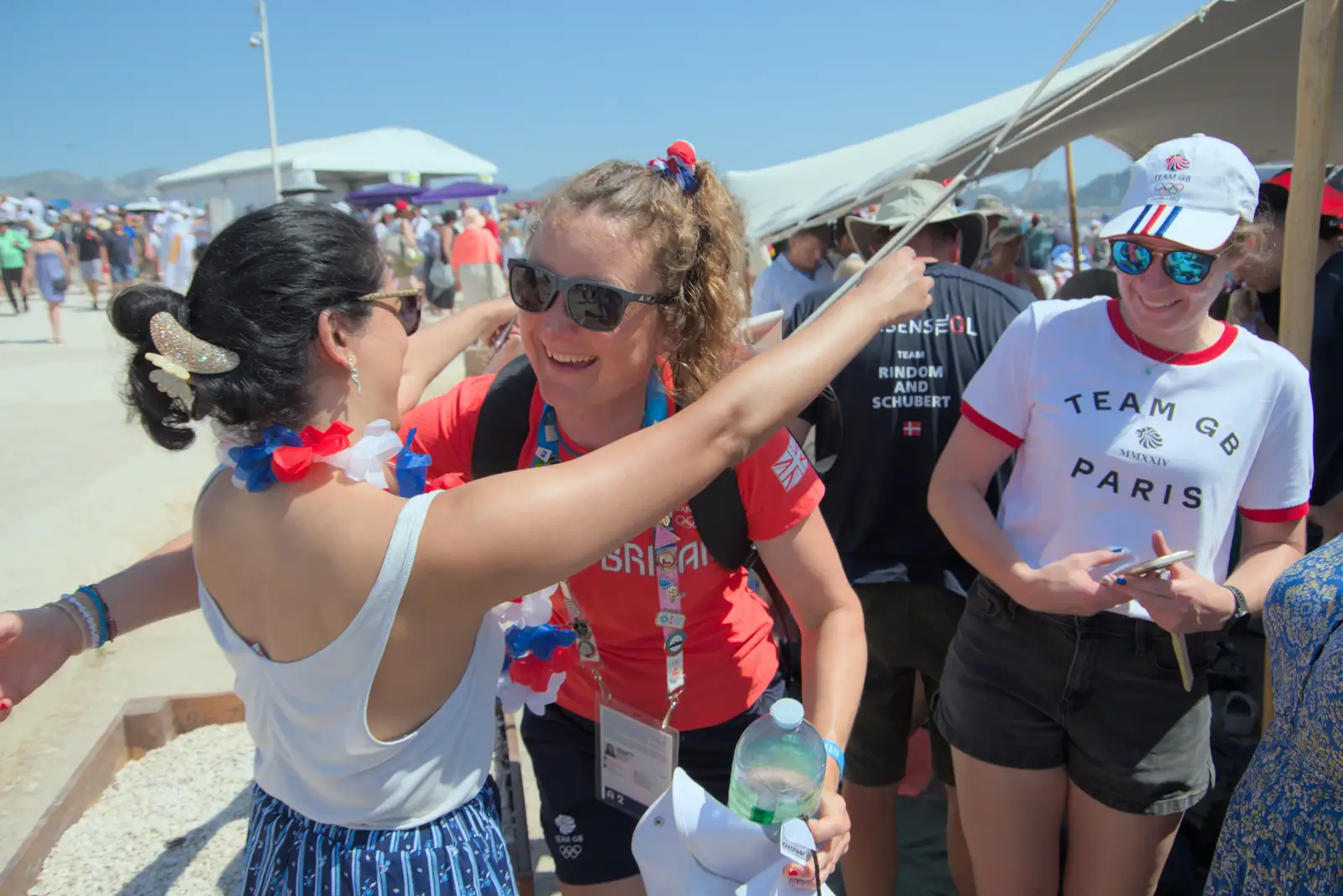 There's a hug for Hannah, from Olympic Non-Sailing, Notre Dame, and the Journey Home, Marseille, France - 8th August 2024